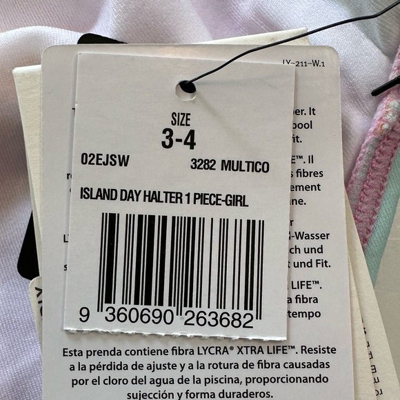 RIP Curl Island Day Halter One Piece Swimsuit NWT Toddler Girl Size 3-4T - Picture 8 of 9
